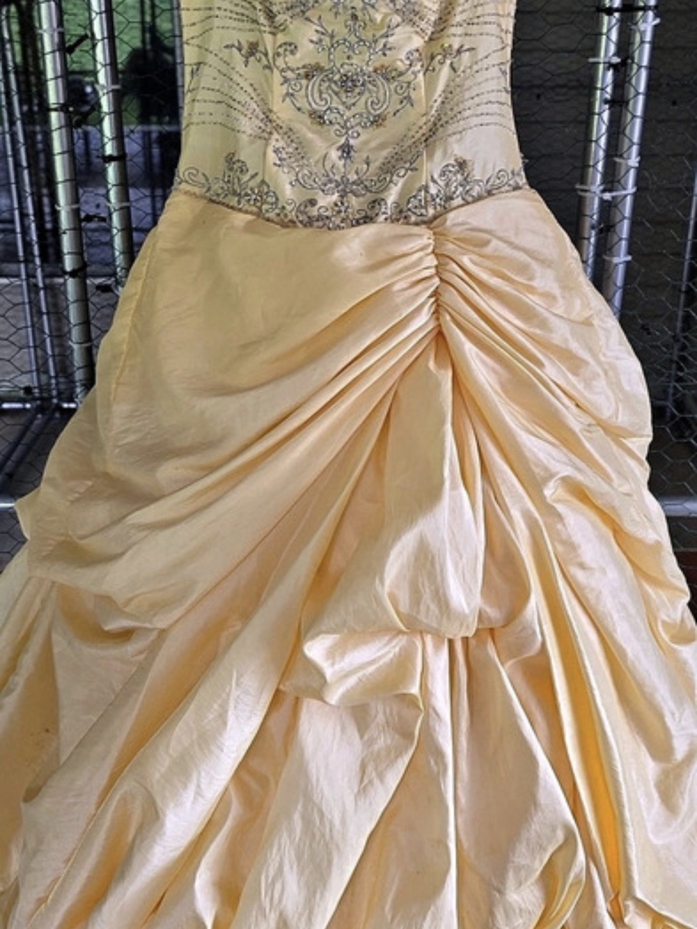 Quince Embellished Prom Gown in Yellow Size 6